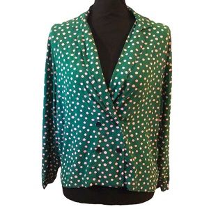 Topshop Green Polka Dot Blouse